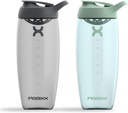 Promixx Pursuit Protein Shaker Bottle (32 oz) - Silent No-Ball 믹서, 누출 방지 뚜껑, BPA / BPS 및 Phthalate-Free ECOZEN - 단백질 쉐이크, Pre & Post-Workout 스무디를위한 쉬운 청소 셰이커 컵
