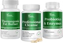 DR VITAMIN SOLUTIONS Thermogenic 지방 버너 및 전문 Detox Cleanse 번들 - 15 일 무게 관리, Gut 건강 및 Bloating 구호를위한 깨끗 - 240 캡