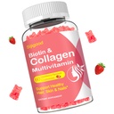 여자 남자를 위한 교원질 Gummies, 50의 교원질 펩티드 단백질 유형 I, II, III, V, Biotin Keratin 비타민 C를 가진 X D E B12 K2 피부 머리 못 Immunity 에너지 60 딸기 맛을 내는 Gummies를 위한 C A D E B12 K2