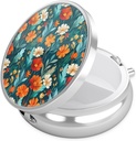 Nipichsha Pill Box, Purse & Pocket, 귀여운 여행 의학 주최자, 비타민, 약물, 생선 기름 및 보충교재, B04-Beautiful 꽃 보유를위한 작은 알약 케이스
