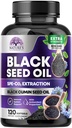 Thymoquinone를 가진 까만씨 기름 캡슐 1000mg - 피부 건강을 위한 순수한 Nigella Sativa & 면역성이 있는 지원, 100% Blackseed 기름, 저온에 의하여 눌러진 까만 Cumin씨의 위 굉장한 적출 - 120 Softgels