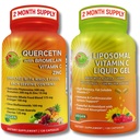 Immune 지원 번들 - Bromelain, 비타민 C 및 아연 + Liposomal 비타민 C 1100mg - 유기 전체 식품 혼합 및 Acerola Cherry - 산화 방지제, 호흡 및 심혈관 지원