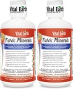 Vital Earth Minerals Fulvic Minerals Liquid - 70 + Trace Minerals, Energy & Vitality 용 전해질, 32 Oz Ea + 1 Oz Cup과 Fulvic Acid Supplement
