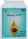 Ved Omega 3-6-9 음식 보충교재 softgel, 찬 압박 Flaxseed 기름에서, 1000 mg 90 연약한 젤 - 90 일의 공급.