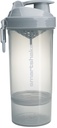 Smartshake O2GO 하나 플라스틱 단백질 셰이커 병 800 ml | 27 oz - 누설 나사에 뚜껑 - BPA 무료 - 유니섹스 - 미스트 그레이