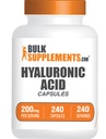 BulkSupplements.com 히알루 론산 캡슐 - 히알루 론산 보충제, 히알루 론산 200mg - 순수 & 글루텐, 서빙 당 1 캡슐, 240 개 (팩 1)