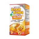 LABO 영양 I My Kids Brain & Bones Chewable Burstlet, Gluten Free, Stronger Bones & Behavioral Management, 76% Ultra-Concentrated rTG Form Omega 3 DHA Fish Oil, 비타민 D3 & K2, 오렌지