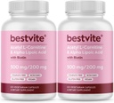 최고의 아세틸 L 카르니틴 500mg & 알파 Lipoic Acid 200mg / 캡슐 당 Biotin (240 채식 캡슐) (120 x 2) - Stearates 없음 - Vegan - Non GMO - 글루텐 무료