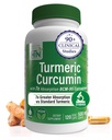 건강 목 영양 심황 쿠르쿠민 복합 500mg 보충 | BCM-95 쿠르쿠그린 임상으로 장식 | Vegan Certified (Pack of 120)