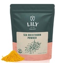 Lily of the Valley Sea Buckthorn Powder - Rhamnus Cathartica - 추가 설탕 없음 - Tart Berry Taste - Vegan & Gluten-Free - Resealable 파우치 (4oz, 113g) 포장