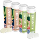 Drinklits Ginger-Lime & Lemon-Lime Electrolyte Tablets (4) 튜브 번들 | 일일 히드라 콤 팩 | 훌륭한 맛 – 0g Sugar – 자연 스포츠 음료 | 40 서빙 - 10 튜브 당 정제