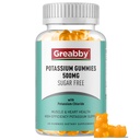 칼륨 Gummies, 성인, 60 인분, 설탕 - 무료 칼륨 보충, 여성 남성을위한 근육 완화 및 심장 건강, 전해질 균형, 효율적인 칼륨 공급