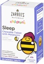 Zarbee의 아이 1mg Melatonin Chewable 정제, 약 자유로운 & 효과적인 수면 보충교재, 아이들 나이 3를 위한 자연적인 포도 풍미 정제를 가지고 가기 쉬운, 30 조사
