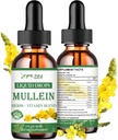 Lungs를 위한 Mullein 하락, 연기, 유기 Mullein 및 Lungs를 위한 강력한 Lung Cleanse Detox, Lung & Bronchia, 호흡 건강, 면역 부스트 2 FL/OZ를 위한 Mullein 잎 추출물