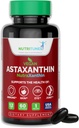 Astaxanthin 12mg Vegan Softgels – 피부, 눈 & 면역 지원 – 비 GMO, Gluten, Soy, Lactose & BSE, 60 Vegan Softgels, 2 월 공급 무료