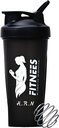 H.R.N 20 Ounce Protein Shaker Bottle For Women, Protein Shaker Bottle, Shaker Bottle Perfect For Pre and Post Workout, Shaker Cup For Protein Drink, 칵테일 쉐이커 컵 | [BLACK].