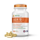 INVITA, ADK 비타민 보충교재 (10,000 IU) – ADK 10 두 배 힘 비타민 A1, D3 & K2-MK7 – Bone, 심장 & 면역 지원을 위해 공식화되는 Physician – 비 GMO, 글루텐 자유로운, 90의 캡슐 (3 달 공급)