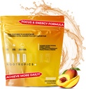 에너지를위한 Nootropic Brain Supplement, Caffeine, L-Tyrosine, Teacrine & Alpha GPC–, 체육관 Enthusiasts, 학생 & Entrepreneurs- 30 서빙 (Peach Mango)