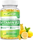 성인 & 아이를 위한 비타민 B2 Gummies - 마그네슘 글리세라이드 & CoQ10를 가진 Riboflavin 400mg 보충교재, 지원 Migraine 기복 & Nervous 체계, Boost 에너지, 설탕 자유로운 Vegan B2 Gummies 레몬 풍미