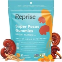 성인용 Focus Gummies | 시시 버섯 추출물의 미국 및 한국 인삼 | Focus, Mood 및 Energy의 모든 자연 Gummies | 망고 맛 | 45 개