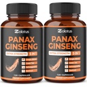 Zolotus Korean Red Panax Ginseng + Ginkgo Biloba, Ashwagandha, Beetroot, Green Tea - 120 캡슐 (2 팩)