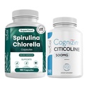 Spirulina chlorella 캡슐 번들을 가진 Teaveli Citicoline