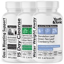 유스 & 토닉 3X 배풀, 물 Debloat, Stomach, Gut & Colon Cleanse Detox | 액체 활성화 숯, 코코넛 & Peppermint 오일, Senna Leaf & More | 150 캡슐