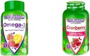 여성을 위한 크랜베리 Gummies를 가진 Vitafusion Omega-3 심장 건강 거미 비타민, 120 조사 오메가 3 EPA/DHA Berry Lemonade와 60 조사 500mg 크랜베리 주스 농축물
