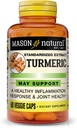 MASON NATURAL Turmeric 500 mg, 95% Curcuminoids와 더불어, 전반적인 웰빙 & 합동 지원을 위한 보충교재, 60 식물 기초적인 Veggie 캡슐