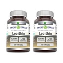 놀라운 수식 Lecithin 1200 mg Softgels 보충 | 높은 효능 | Non-GMO | 글루텐 무료 (2 팩, 240 개)