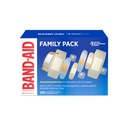 Band-Aid 브랜드 접착제 붕대 가족 다양성 팩, Sheer & Clear Flexible Sterile 개별적으로 Minor Cuts & Scrapes, Assorted Sizes, 280 ct에 대한 최초의 Aid Wound Care 용 Bandages