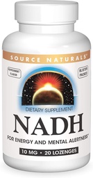 Source Naturals NADH 10mg, 부스트 에너지 및 정신 건강 - 20 Lozenges