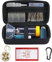 YouKnow Travel Carrying Case for Asthma Inhaler, 성인과 어린이를위한 Inhaler Spacer, 마스크, Asthma 경고 라벨 및 의료 카드가있는 Inhaler 홀더, Carabiner (케이스 만) (블랙)