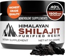 Pure Himalayan Shilajit Resin 1500mg | 40 % Fulvic Acid (Maximum Potency) | 85 + Trace Minerals Supplement가있는 남성 및 여성을위한 천연 Shilajit Energy & Performance | Non GMO | 50 그램