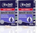 Bio360 Women & Men, 30 억 CFU, 10 Strains, 유기 프리 바이오 틱 섬유, 소화 및 면역 건강, 기후 변비, Diarrhea & Bloating, 30CT (2 팩)