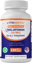 Vitamatic Melatonin 30 mg - B6 & L-Theanine - 120 자연적인 베리 풍미를 가진 빠른 용해 정제 (2개의 정제 복용량 = Melatonin 60 mg) (120의 조사 1))