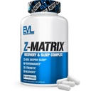 EVL 포스트 운동 회복 보충교재 - 마그네슘과 아연 - 잠 지원과 근육 건강을 위한 ZMatrix 아연 마그네슘 Aspartate 근육 회복 보충교재