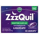 ZzzQuil, 야간 수면 보조 LiquiCaps, 25 mg Diphenhydramine HCl, No.1 수면 보조 브랜드, Non-Habit Forming, Fall Asleep Fast, 48 Count