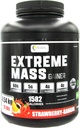 극단적 인 대량 무게 게인 근육 빌더, 10 lb (4.54 kg) 높은 칼로리 Fortified whey Protein (Strawberry-Banana)로 만든 덜 설탕