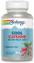 SOLARAY Cool Cayenne Pepper 40,000 HU, Cayenne Pepper Capsules, Digestion Aid, Bio-Cool Process, Lab Verified, 60 일 환불 보증, 90 서빙, 180 VegCaps