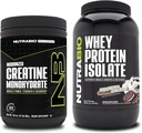 NutraBio Creatine Monohydrate, Unflavored, 300g 및 Whey Protein Isolate, 아이스크림 쿠키 드림, 보충 번들 - 근육 에너지, Lean 근육 성장, 회복 및 힘