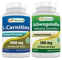 제일 자연적인 L 카르니틴 1000mg & Ashwagandha 추출물 500 Mg
