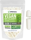 XPRS Nutra 크기 1 빈 캡슐 - 100 카운트 빈 채식 캡슐 - 채식 알약 - DIY 야채 캡슐 충전 - Veggie Pill Caps for Do-It-Yourself Supplements (White)
