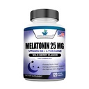 1개의 정제, L-Theanine & 비타민 B-6를 가진 120의 Chewable 정제 당 Melatonin 25mg는, 건강한 수면 주기를, 승진시킵니다 Calming & Restful 잠, Vegan, NON GMO를, 미국에서 만들었습니다