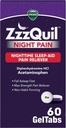 ZzzQuil 밤 고통 GelTabs, 야간 고통 구호, 수면 원조 정제, Diphenhydramine HCl 및 Acetaminophen, No.1 수면 보조 상표, 최대 힘 고통 Reliever, 60 젤Tabs