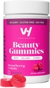 VitaHustle 아름다움 Gummies, 2500 mcg Biotin, 100 mg 교원질, 비타민 C, B 혼합, 강한 머리, 피부 못, 낮은 설탕, 비 GMO, 딸기 Colada, 50 조사