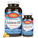 Carlson - 노르웨이어 살몬 오일, 500 mg 오메가-3s, 노르웨이어 살몬 오일 보충, 야생 잡은 오메가 3 살몬 오일 캡슐, 지속적으로 Sourced, 두뇌, 심장 및 관절 건강, 180 + 50 Softgels