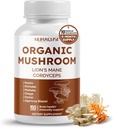 유기 버섯 10-in-1 공식 - 라이온 Mane, Cordyceps Reishi, Shiitake, Maitake, Chaga, Non-GMO, Gluten-Free, Soy-Free (150 개)