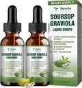 (2개의 팩) 순수한 Soursop Graviola 액체 하락 지원 소화성 피부 건강, 수면 & 산화제 - Guanabana 기름 유기 잎 Exact Soursop Bitters 액체 하락, 자연적인 풍미, 비 GMO, Vegan, 4 Fl Oz