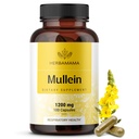 HERBAMAMA Mullein Leaf Capsules - 1200mg Mullein Leaf Extract for Lung Detox Support - Vegan, Non-GMO 호흡기 폐 세척